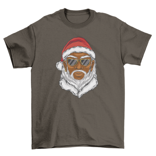 Black Santa Claus christmas t-shirt